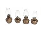 Antique Brass Table Oil Lamp 5"" - Set of 4