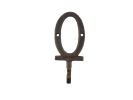 Rustic Copper Cast Iron Letter O Alphabet Wall Hook 6""