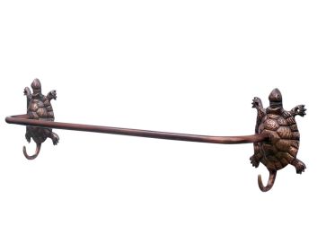 Antique Copper Turtle Bath Towel Holder 28""