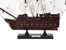 Wooden Captain Kidds Black Falcon White Sails Model Pirate Ship 12""