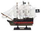 Wooden Black Pearl with White Sails Limited Model Pirate Ship 12""