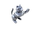 Rustic Silver Cast Iron Cat Door Stopper 5""