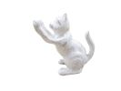 Whitewashed Cast Iron Cat Door Stopper 5""