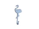 Rustic Whitewashed Cast Iron Wall Mounted Decorative Metal Flamingo Hook 8""