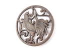 Rustic Copper Cast Iron Rooster Trivet 8""