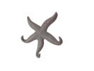 Cast Iron Wall Mounted Decorative Metal Starfish Triple Hook 8""