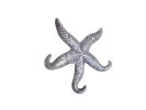 Rustic Silver Cast Iron Wall Mounted Decorative Metal Starfish Triple Hook 8""