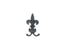 Rustic Black Cast Iron Wall Mounted Fleur De Lis Hook 6.5""