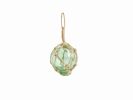 Seafoam Green Japanese Glass Ball Fishing Float With Brown Netting Decoration 2""