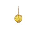 Yellow Japanese Glass Ball Fishing Float With Brown Netting Decoration 3""