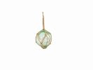 Seafoam Green Japanese Glass Ball Fishing Float With Brown Netting Decoration 4""