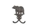 Cast Iron Black Bear Decorative Metal Wall Hooks 5.5""