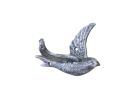 Rustic Silver Cast Iron Flying Bird Decorative Metal Wing Wall Hook 5.5""