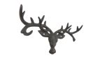 Cast Iron Deer Head Antlers Decorative Metal Wall Hooks 13""