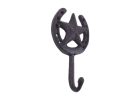 Cast Iron Barn Star and Horseshoe Decorative Metal Wall Hook 7""