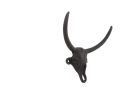 Cast Iron Bull Head Skull Decorative Metal Wall Hooks 6""