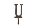 Rustic Copper Cast Iron Letter U Alphabet Wall Hook 6""