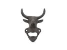 Cast Iron Bull Head Wall Mounted Bottle Opener 6""