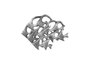 Rustic Silver Cast Iron School of Fish Kitchen Trivet 6.5""