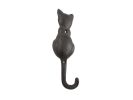 Cast Iron Cat Tail Decorative Metal Wall Hook 7""