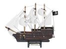 Wooden Ben Franklins Black Prince Model Pirate Ship with White Sails Christmas Ornament 7""