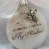 In Heaven Relatives Name Ornament, Keepsake Feather Plastic Ball Christmas Tree Charm Hanging