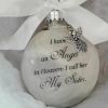 In Heaven Relatives Name Ornament, Keepsake Feather Plastic Ball Christmas Tree Charm Hanging