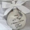 In Heaven Relatives Name Ornament, Keepsake Feather Plastic Ball Christmas Tree Charm Hanging