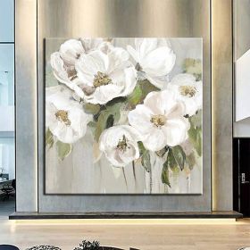 Hand Painted Oil Paintings Hand Painted Wall Art Flower Modern Abstract Living Room Hallway Bedroom Luxurious Decorative Painting (Style: 1, size: 120x120cm)