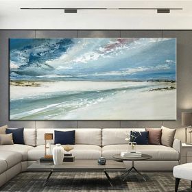 Hand Painted Oil Paintings Abstract Seascape Painting Beach Ocean  Living Room Hallway Luxurious Decorative Painting (Style: 1, size: 60x120cm)