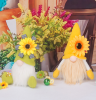 Spring Gnomes Easter Decorations;  Handmade Summer Sunflower Gnomes Faceless Plush Doll