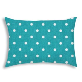 DINER DOT Turquoise Indoor/Outdoor Pillow - Sewn Closure (Color: as Pic)