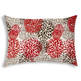 BURSTING BLOOMS Brown Indoor/Outdoor Pillow - Sewn Closure (Color: as Pic)