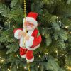 Electric Climbing Ladder Santa Claus Music Doll Christmas Ornament Decoration For Home Christmas Tree Hanging Decor NewYear Gift