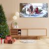 Framed Canvas Wall Art Decor Painting For Chrismas, Kids Riding White Horse Chrismas Gift Painting For Chrismas Gift, Decoration For Chrismas Eve Offi