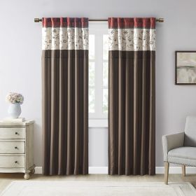 Embroidered Curtain Panel (Color: as Pic)