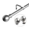 Window Single Curtain Rod- Adjustable sizes: 28"-48", Silver