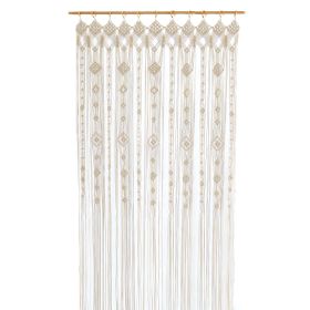 Boho Macrame Curtain for Window Doorway Room Divider Large Long Macrame Wall Hanging Bohemian Home Wedding Decor (size: 79"L x 47"W)