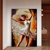 Hand Painted Oil Painting Abstract Dancer Oil Painting On Canvas Large Wall Art Original White Ballet Painting Boho Wall Decor Custom Painting Living