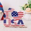 1pc 4th Of July Wooden Ornament; Independence Day I Love USA Wooden Alphabet Ornament; Holiday Decoration For Bedroom Living Room Tiered Tray Ornament