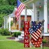 4th Of July Patriotism Linen Double Sided Garden Flag (12''x18''); Home Decor; Anniversary Independence Day Outdoor Decor; Yard Decor; Garden Decorati