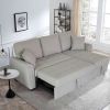 Storage Sofa Bed Tufeted Cushion with 2 Pillows