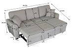 Storage Sofa Bed Tufeted Cushion with 2 Pillows