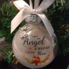 In Heaven Relatives Name Ornament, Keepsake Feather Plastic Ball Christmas Tree Charm Hanging