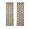 Fretwork Print Grommet Top Window Curtain Panel