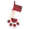 Christmas Gift Bags Pet Dog Cat Paw Stocking Socks Plaid Xmas Tree Ornaments