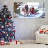 Framed Canvas Wall Art Decor Painting For Chrismas, Kids Riding White Horse Chrismas Gift Painting For Chrismas Gift, Decoration For Chrismas Eve Offi