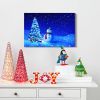 Framed Canvas Wall Art Decor Painting For Chrismas, Chrismas Tree with Cute Snowman Chrismas Gift Painting For Chrismas Gift, Decoration For Chrismas