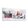 Framed Canvas Wall Art Decor Painting For Chrismas, Kids Riding White Horse Sledge Chrismas Gift Painting For Chrismas Gift, Decoration For Chrismas E