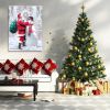 Framed Canvas Wall Art Decor Painting For Chrismas, Santa Claus Hugging Snowman Painting For Chrismas Gift, Decoration For Chrismas Eve Office Living